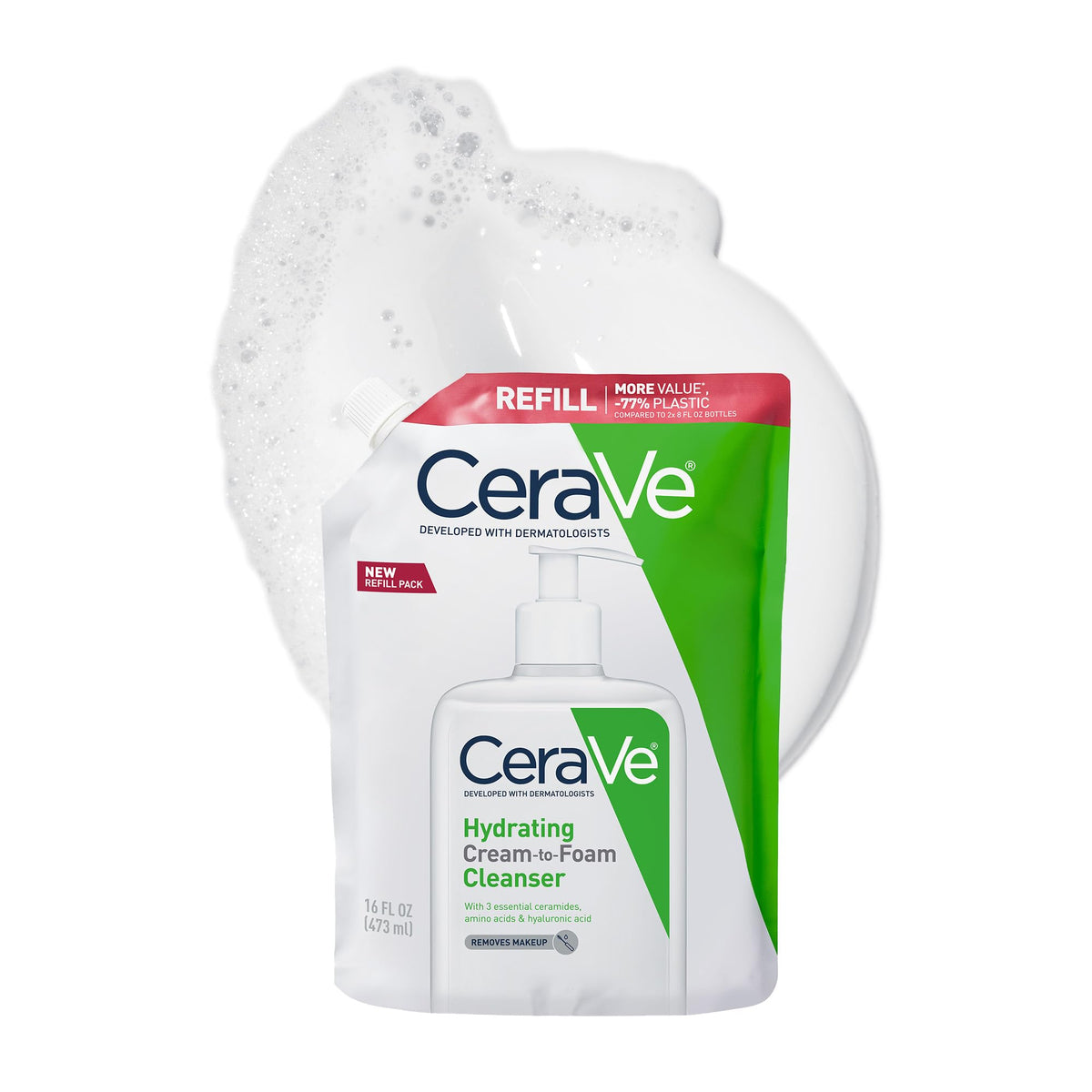 CeraVe Hydrating Cream To Foam Cleanser, Gentle Face Cleanser, 19oz