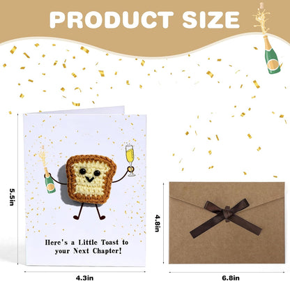 3D Crochet Toast Card for New Chapter - A Little Toast to Your Next Chapter