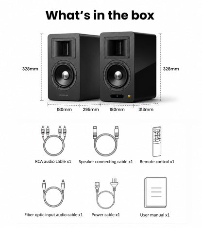 Edifier Airpulse A200T Powered Bookshelf Speakers, 130W RMS, Walnut