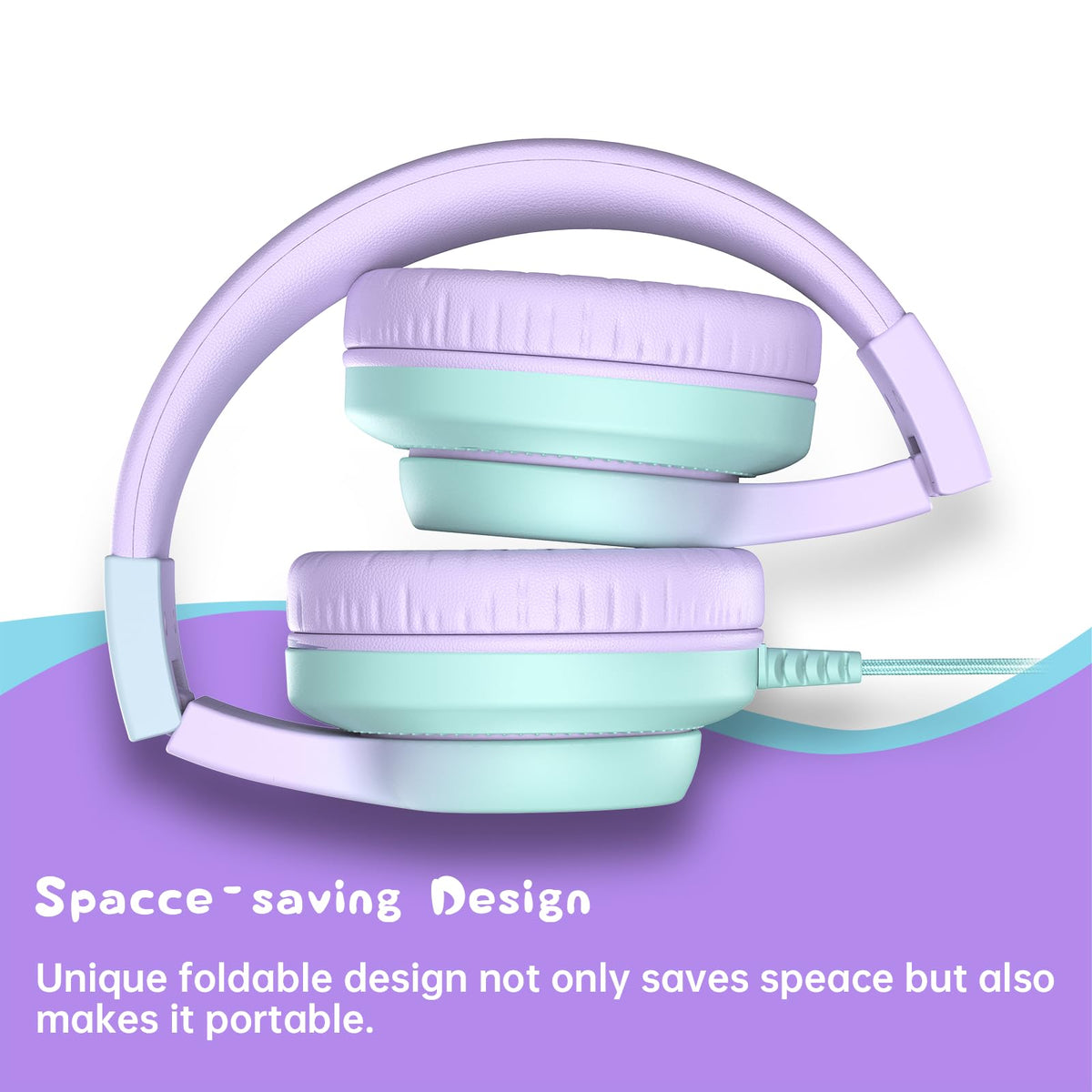 Candy Bila Wired Kids Headphones for School, Over-Ear for Boys Girls
