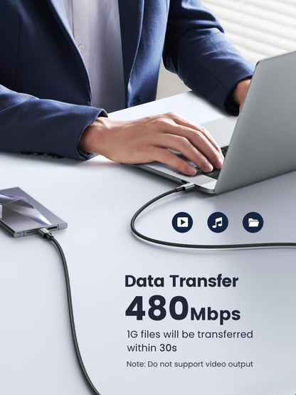 UGREEN 100W USB C to USB C Cable, Fast Charging, 2-Pack, 3.3ft, Black
