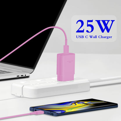 Type C Charger Fast Charging 2-Pack 25W Long 6FT USB C Cable