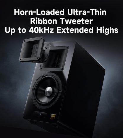 Edifier Airpulse A200T Powered Bookshelf Speakers, 130W RMS, Walnut