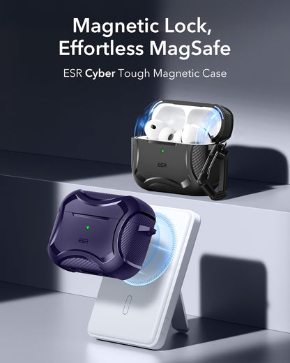 ESR for AirPods Pro 2 Case, Compatible with MagSafe, Cyber Series, Black