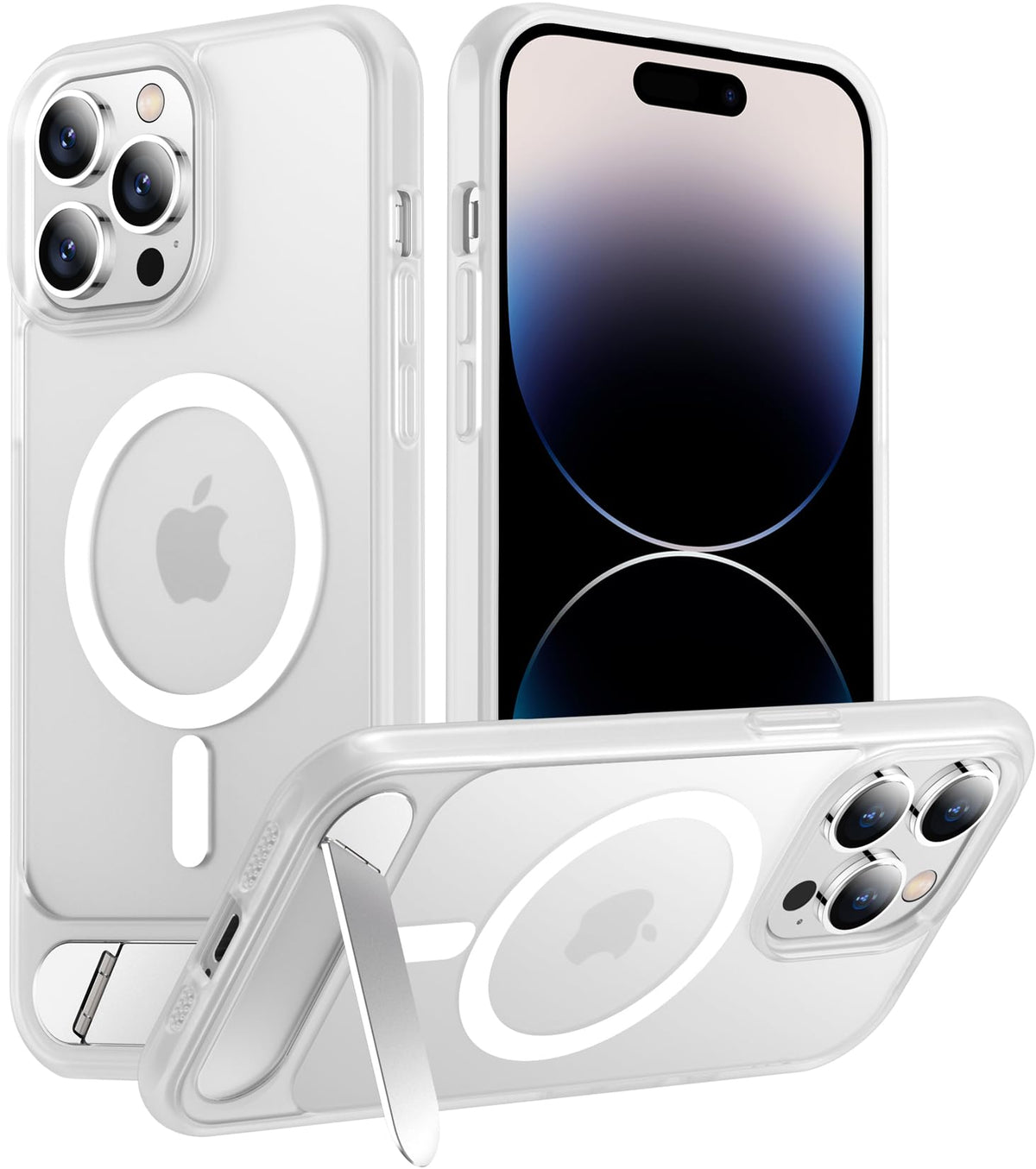 Temdan Magnetic Compatible with iPhone 16 Pro Max Case, [Built-in Invisible Kickstand][Compatible with MagSafe] [Military Grade Shockproof] Slim Translucent Matte Phone Case for iPhone 16 Pro Max 6.9"