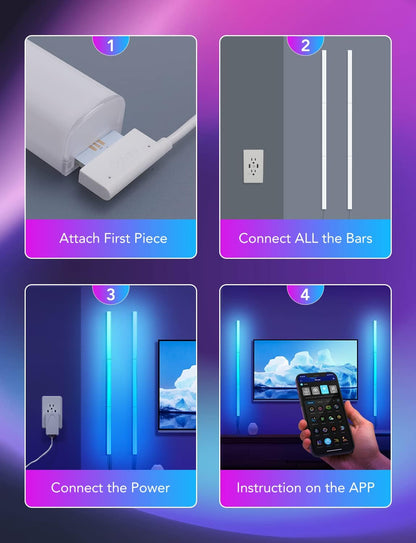 Govee Glide Wall Lights, Smart Gaming Light Bar, Compatible with Alexa