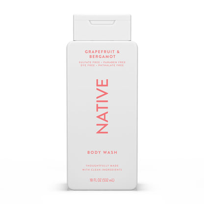 Native Clean Body Wash for Women & Men, Powder & Cotton Scent, 18 fl oz