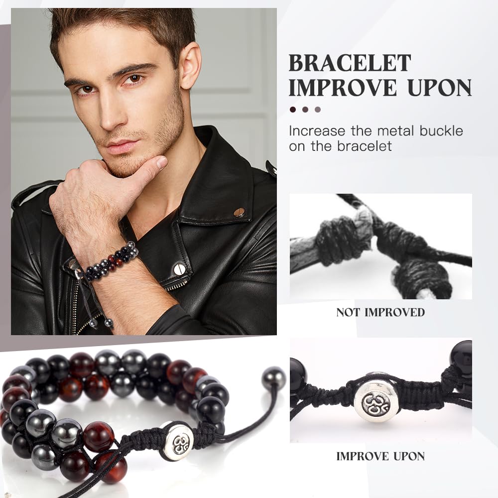 Triple Protection Bracelet - for Protect & Balance - Energy Crystal Handmade Bracelets for Men Women