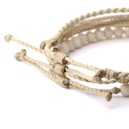 Mezcla Vida Handmade Natural Stone Beaded Healing Bracelet Gift for Men Adjustable Rope String Bracelet