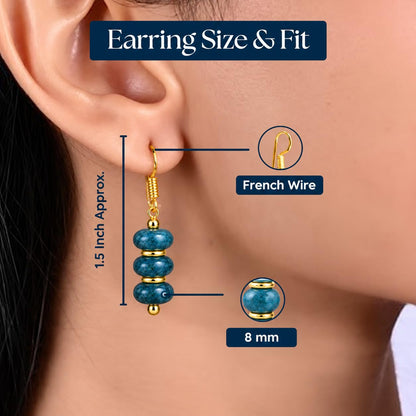 Gempires Beaded Gemstone Dangle Earrings for Women, Boho Gold Birthstone