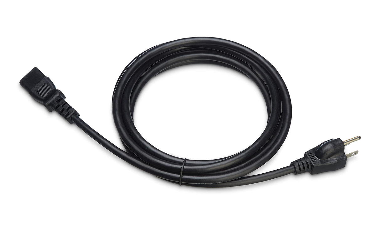 Amazon Basics Replacement Power Cord for Computer, Monitor, TV, Printer, PC, 3 Prong, 18 AWG, 125 Volts, 10 Feet, Black