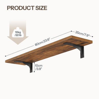 HOOBRO Floating Shelves for Wall, 15.7" Wall Mounted Shelves Set of 2