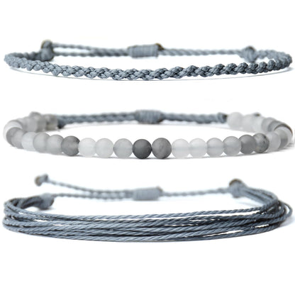 Mezcla Vida Handmade Natural Stone Beaded Healing Bracelet Gift for Men Adjustable Rope String Bracelet