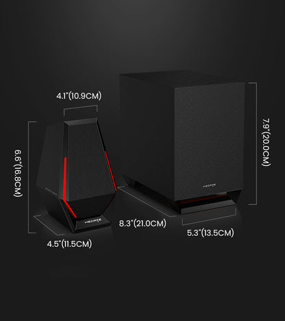 Edifier G1500 MAX 2.1 RGB Light Gaming Speakers with 4" Wood Subwoofer