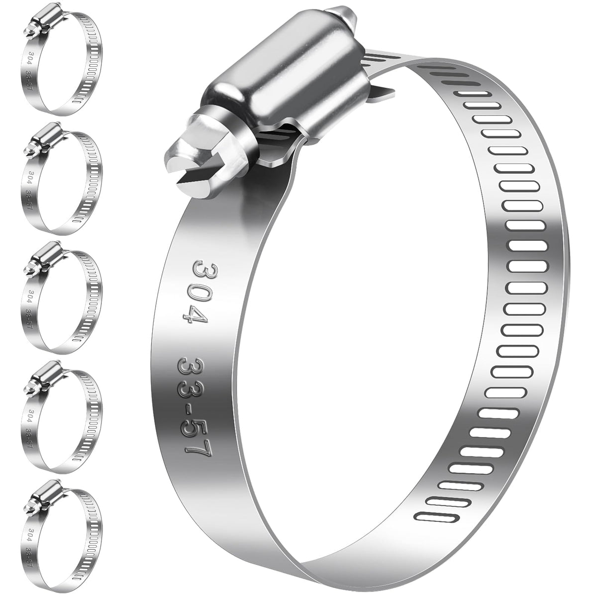 Bolatus Hose Clips 6-51 mm, 22 Pcs Hose Clamp Stainless Steel 304