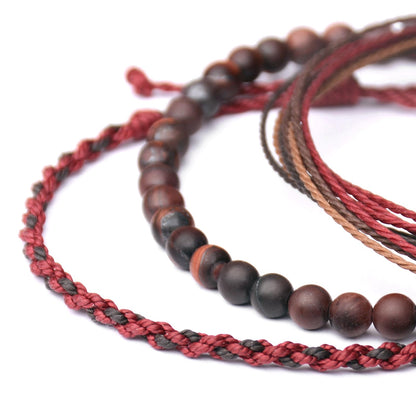 Mezcla Vida Handmade Natural Stone Beaded Healing Bracelet Gift for Men Adjustable Rope String Bracelet