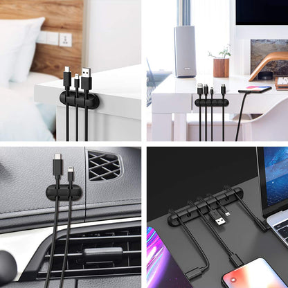 Cord Organizer for Desk, White Cable Organizer Cable Clips 2 Pack