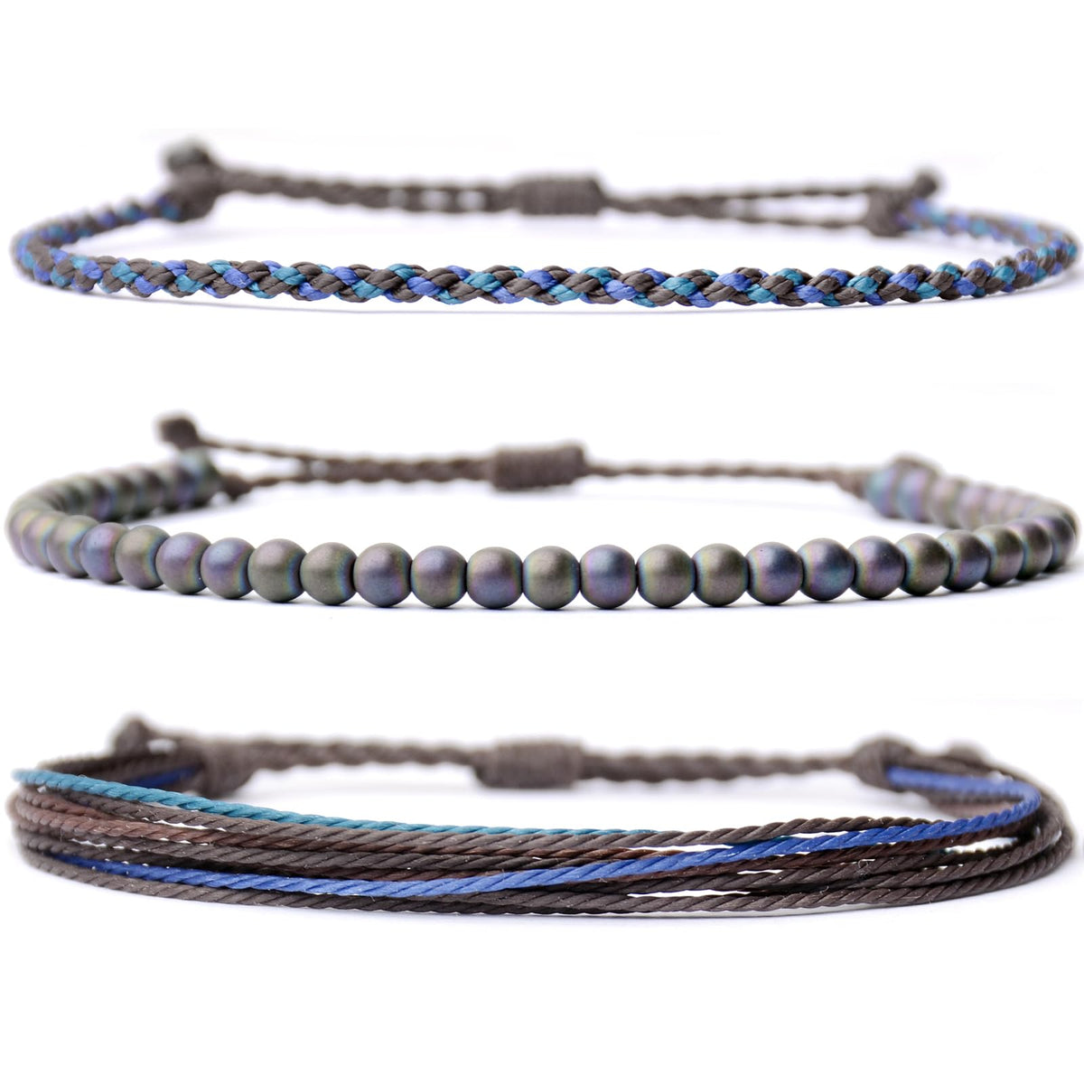 Mezcla Vida Handmade Natural Stone Beaded Healing Bracelet Gift for Men Adjustable Rope String Bracelet