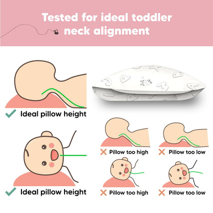 Toddler Pillow with Pillowcase 13x18 My Little Dreamy Pillow(Jolly Rainbow)