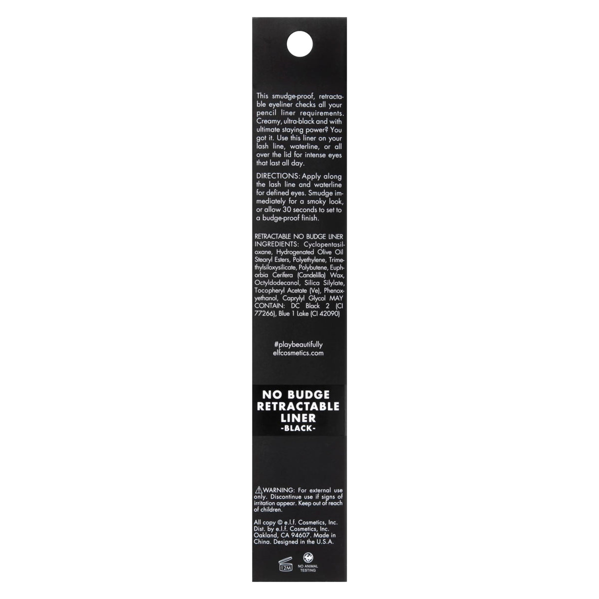 e.l.f. No Budge Retractable Eyeliner, Creamy, Ultra-Pigmented & Waterproof, Creates Bold & Defined Lines, Vegan & Cruelty-Free, Navy