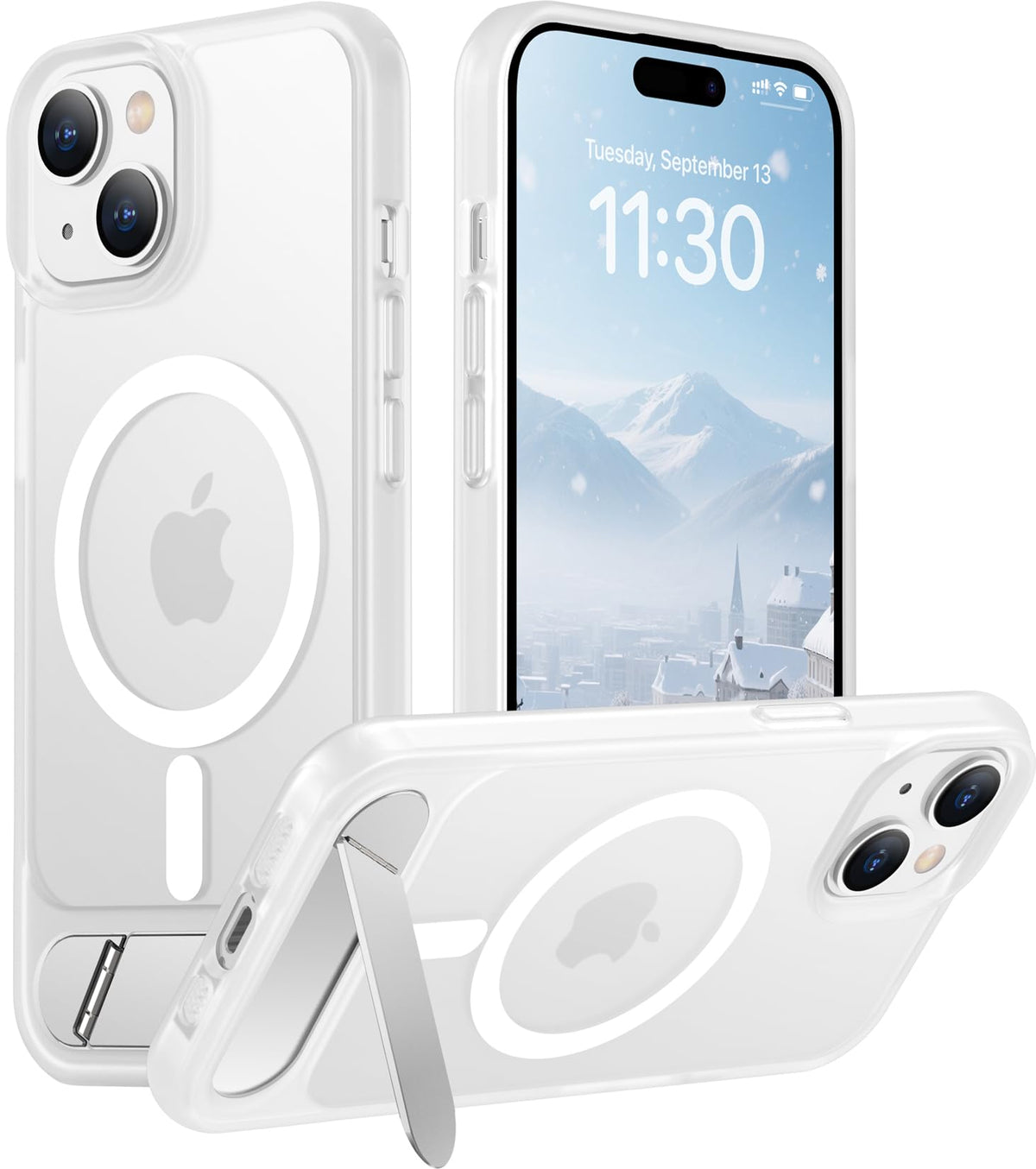 Temdan Magnetic Compatible with iPhone 16 Pro Max Case, [Built-in Invisible Kickstand][Compatible with MagSafe] [Military Grade Shockproof] Slim Translucent Matte Phone Case for iPhone 16 Pro Max 6.9"