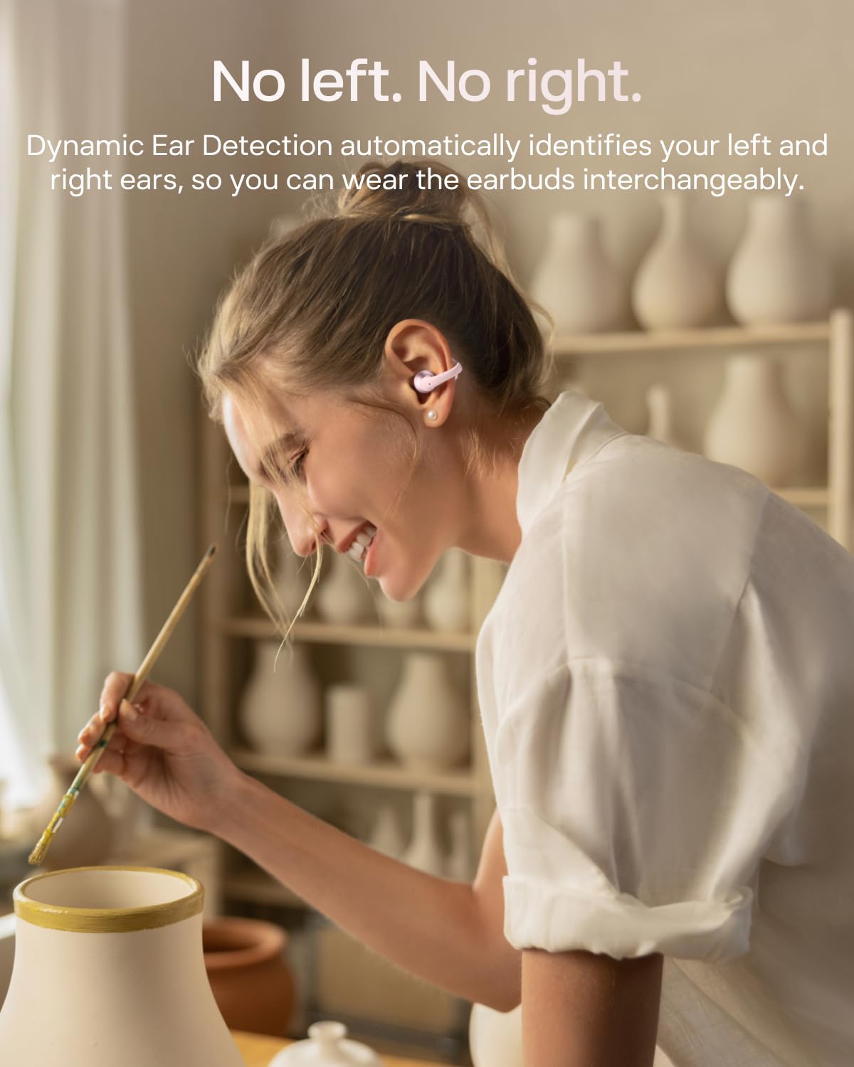 SHOKZ OpenDots 2 Open-Ear Clip-On Earbuds, Black, Dolby Audio, 3 Mics