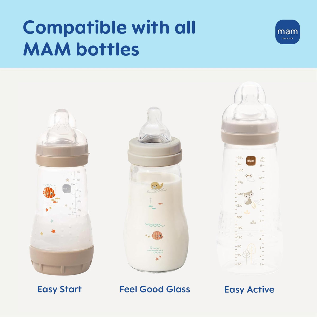 MAM Baby Bottle Anti-Colic Medium Flow Nipples, Fits All MAM Bottles, 2 Pk