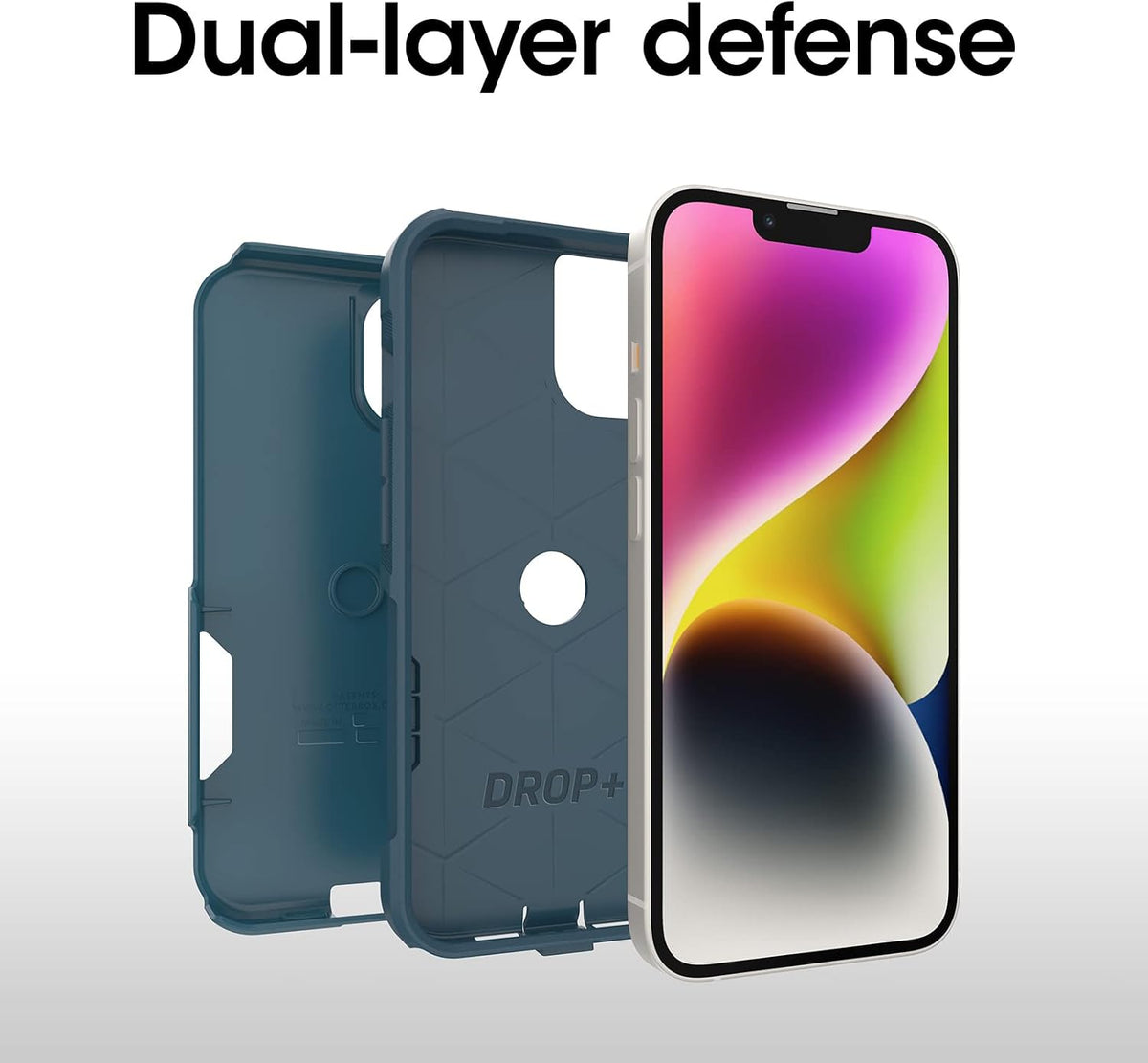 OtterBox iPhone 14 & iPhone 13 Commuter Series Case - BLACK , slim & tough, pocket-friendly, with port protection