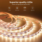 Govee Warm White LED Strip Lights 16.4ft with Control Box, 3000K, Dimmable