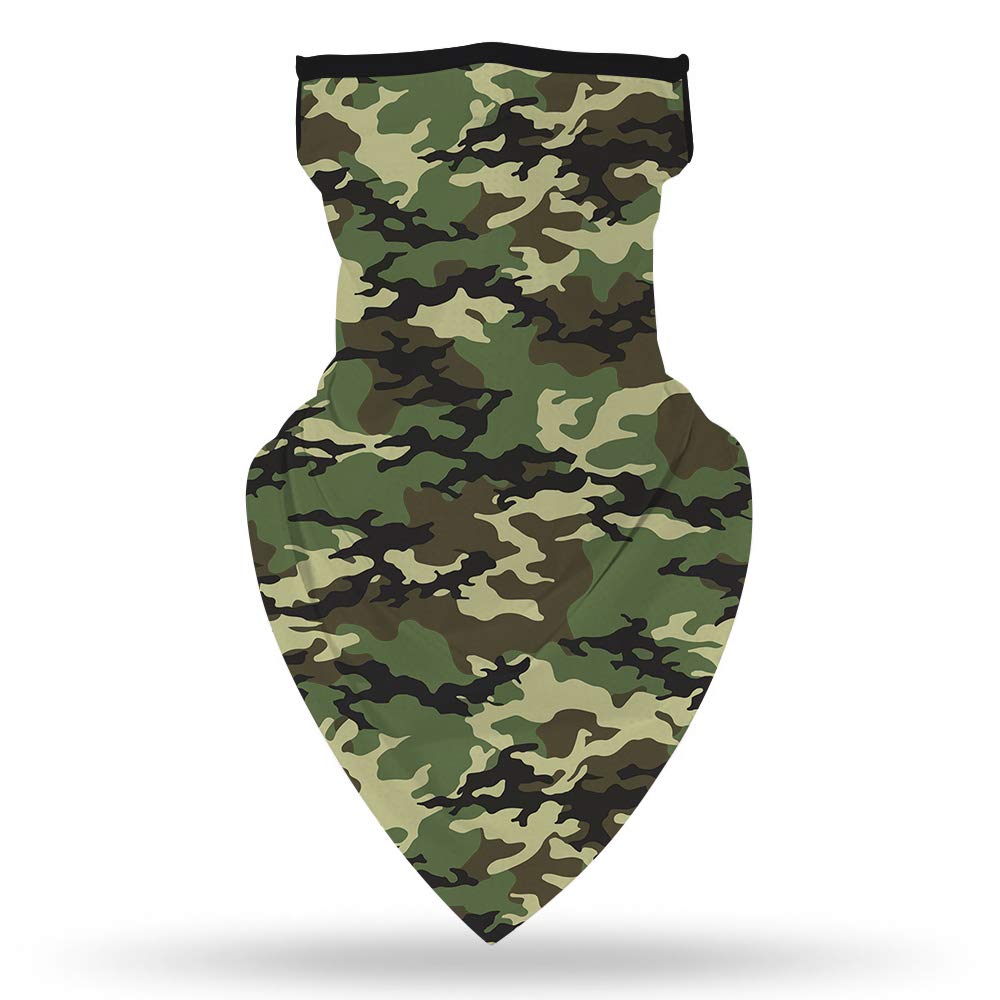 YAYOUREL Neck Gaiter Face Mask Bandanas for Men Women UV Face Scarf Cover Ear Loop Hole Facemask for Fishing Running Cycling