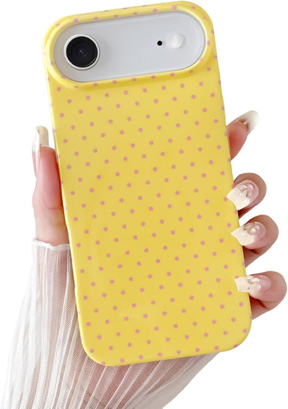 Yeddabox for iPhone 15 Case Cute Polka Dot Phone Case Soft TPU Slim Shockproof Phone Cover for Women Girls, Blue