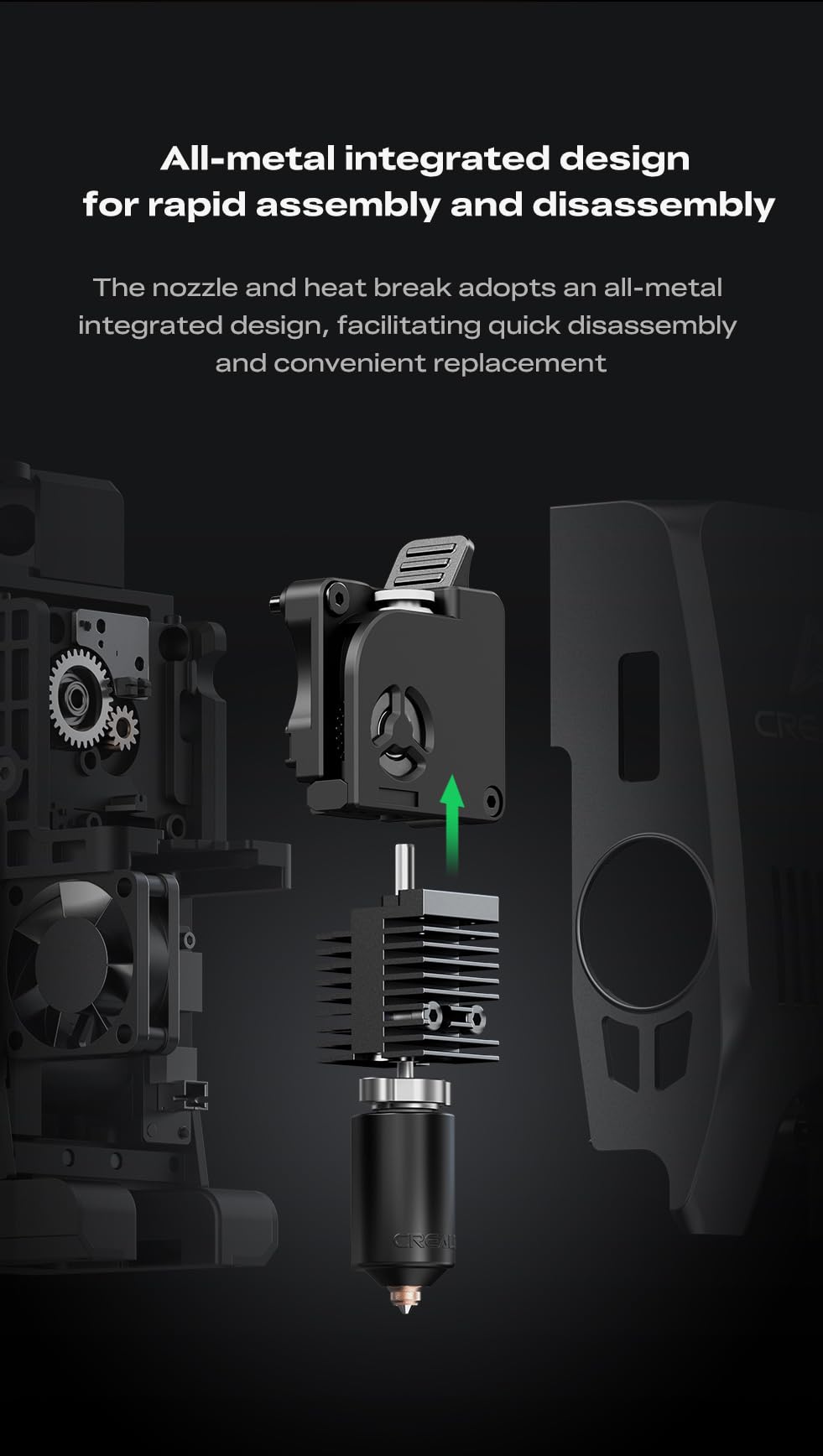 Creality K2 Plus Direct Drive Extruder Kit, 6.25:1 Dual Gear Extruder with Filament Break Sensor, Compact & Lightweight for Smooth Feeding, for K2/K2 Pro/K2 Plus 3D Printers
