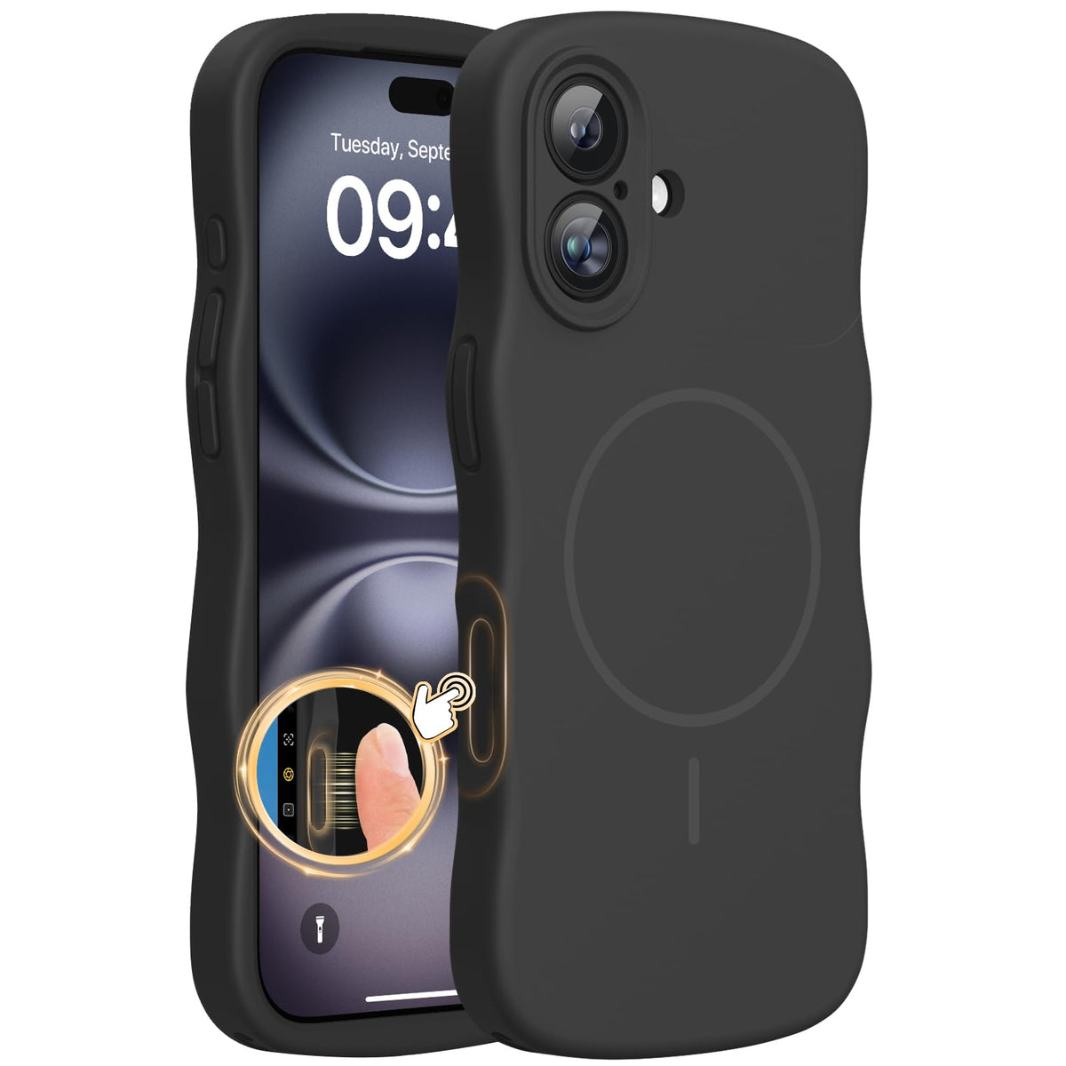 Miracase Silicone for iPhone SE 2022/SE 2020/7/8 Case,Black