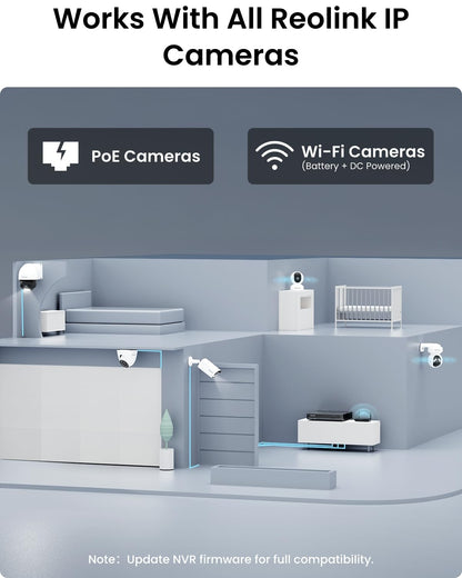 REOLINK 5MP 8CH Home Security Camera System with 2TB HDD RLK8-520D4-5MP