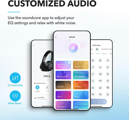 soundcore by Anker Q20i Hybrid Active Noise Cancelling Headphones, Black