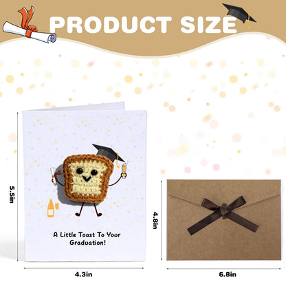 3D Crochet Toast Card for New Chapter - A Little Toast to Your Next Chapter