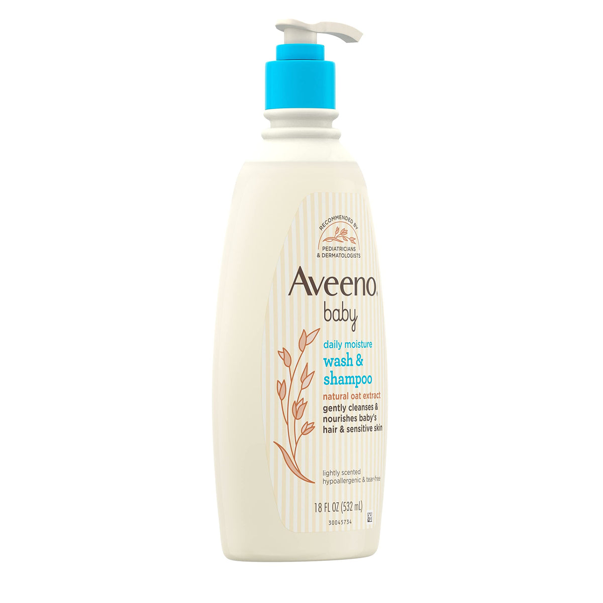 Aveeno Baby Daily Moisture Wash & Shampoo, Tear-Free, 18 fl. oz