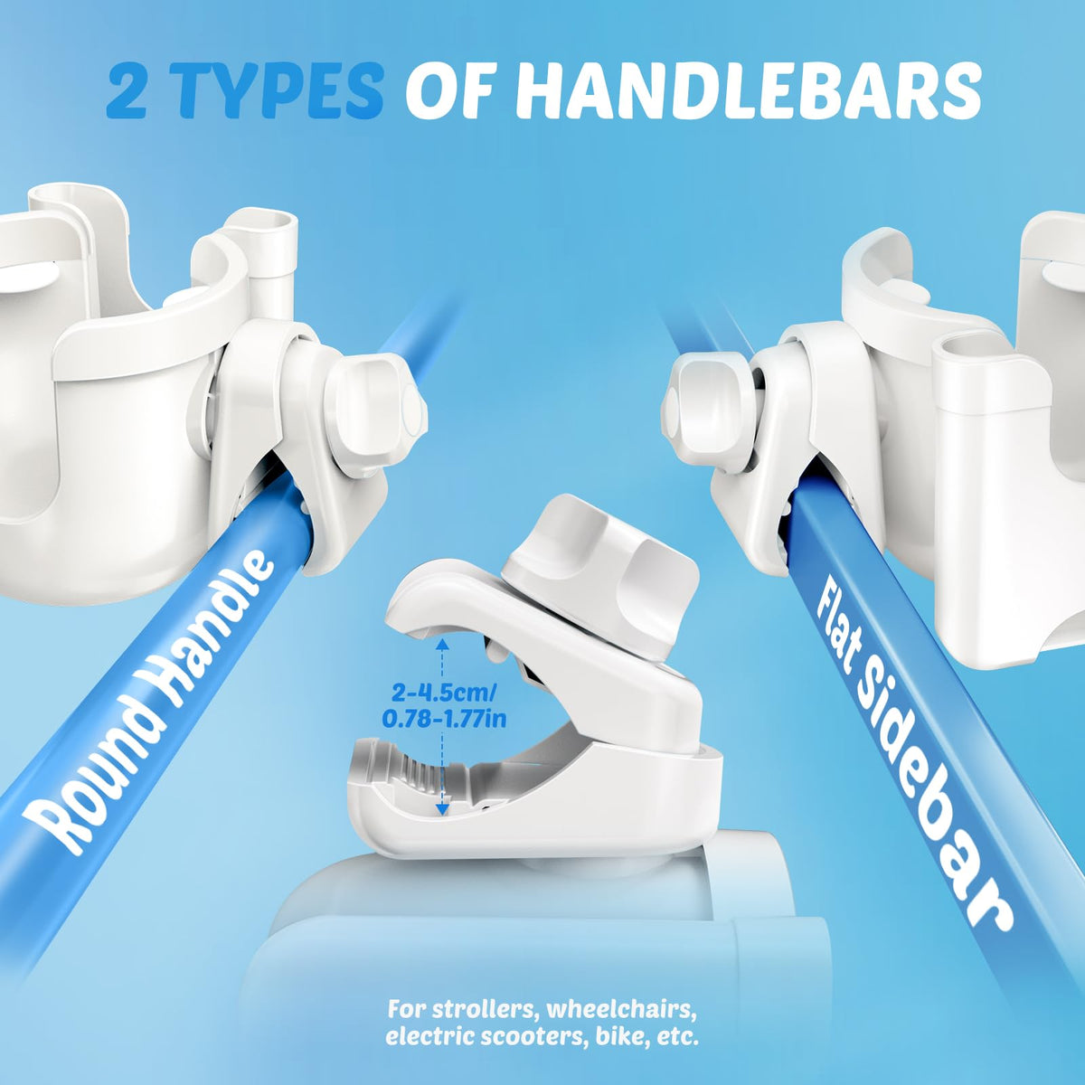 2-Pack Cup Holder for Walker: Wheelchair Cup Holder for Seniors and Adults