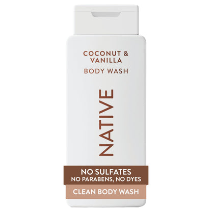 Native Clean Body Wash for Women & Men, Powder & Cotton Scent, 18 fl oz