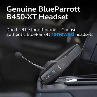BlueParrott B450-XT Noise Cancelling Bluetooth Headset – Updated Design with Long Wireless Range, Up to 24 Hours of Talk Time & IP54-Rated Wireless Headset (Renewed)