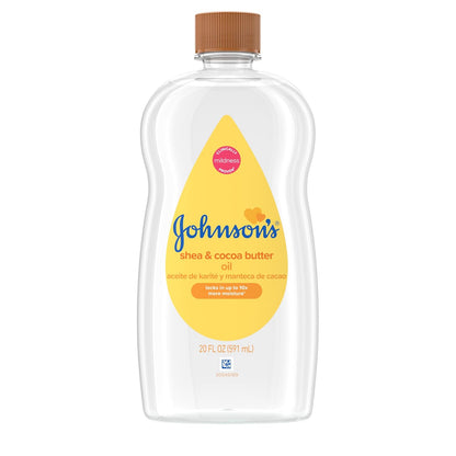 Johnson's Baby Oil with Shea & Cocoa Butter, 20 fl. oz, 6 Pack