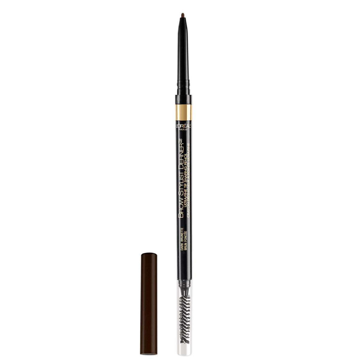 L'Oreal Paris Makeup Brow Stylist Definer Waterproof Eyebrow Pencil, Ultra-Fine Mechanical Pencil, Draws Tiny Brow Hairs and Fills in Sparse Areas and Gaps, Dark Brunette, 0.11 Ounce (Pack of 2)