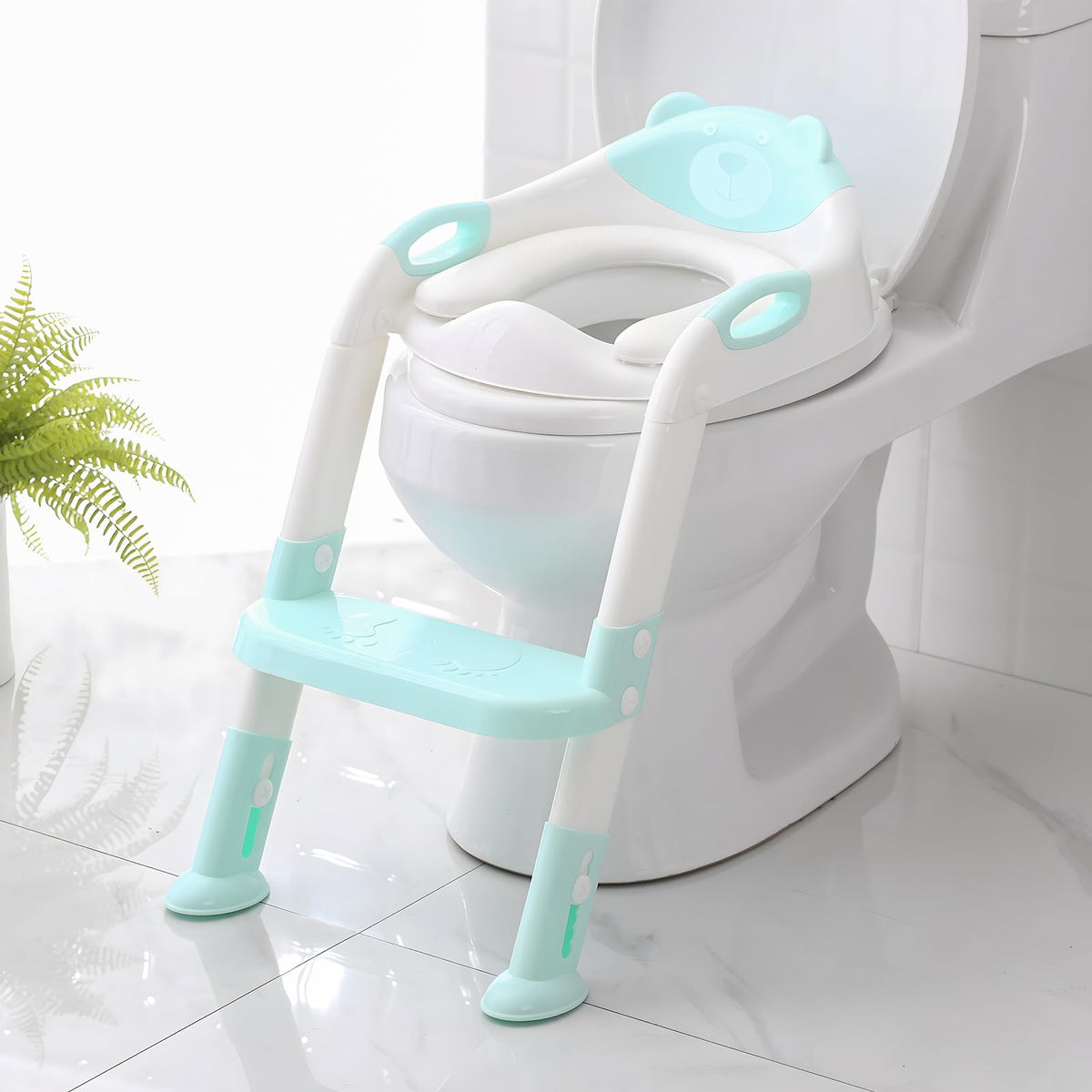 Potty Training Toilet for Toddlers, 2-in-1 Potty Training seat, Anti-Slip (Chocolate, Bear)