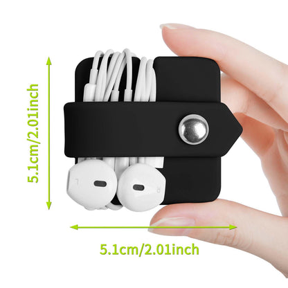 Headphone Case Cord Organizer Earbuds Holder Earphones Case Wrap Winder Headset Keeper Cord Manager Cable Organizer Black