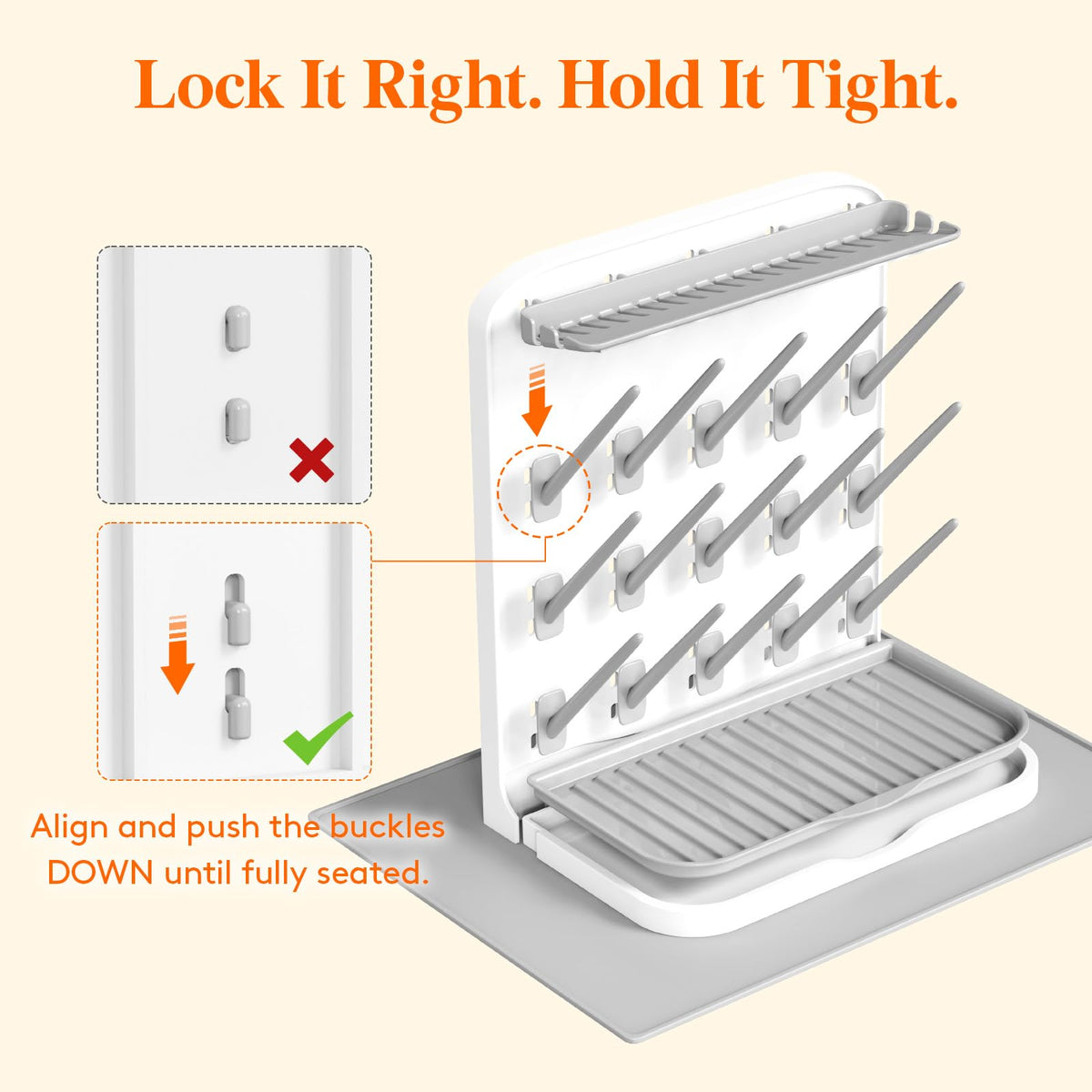 Lifewit 10-Hooks Baby Bottle Drying Rack for Countertop, BPA Free