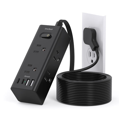 One Beat 5Ft Extension Cord with Multiple Outlets,Flat Plug Power Strip