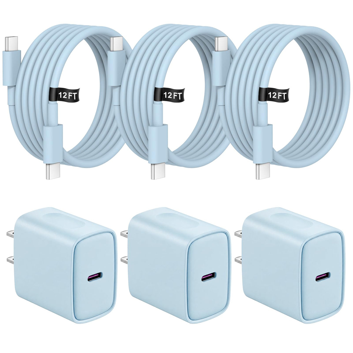 iPhone 18 17 16 15 Charger Fast Charging 3 Pack USB C Charger Block