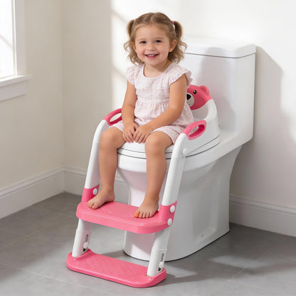 Potty Training Toilet for Toddlers, 2-in-1 Potty Training seat, Anti-Slip (Chocolate, Bear)