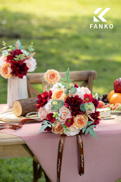 Fall Artificial Flowers DIY Bouquet Combo Faux Rose for Home Decor