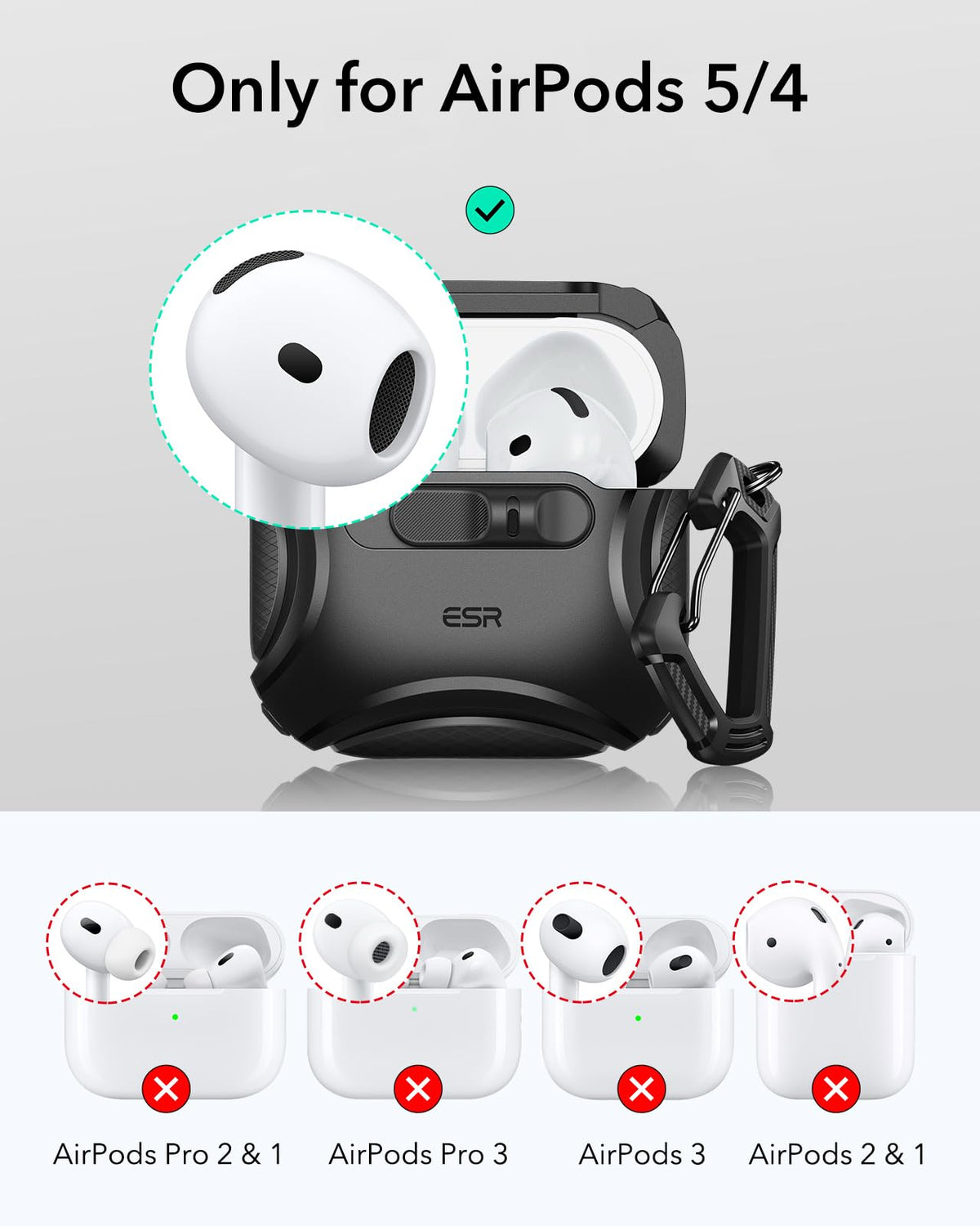 ESR for AirPods Pro 2 Case, Compatible with MagSafe, Cyber Series, Black